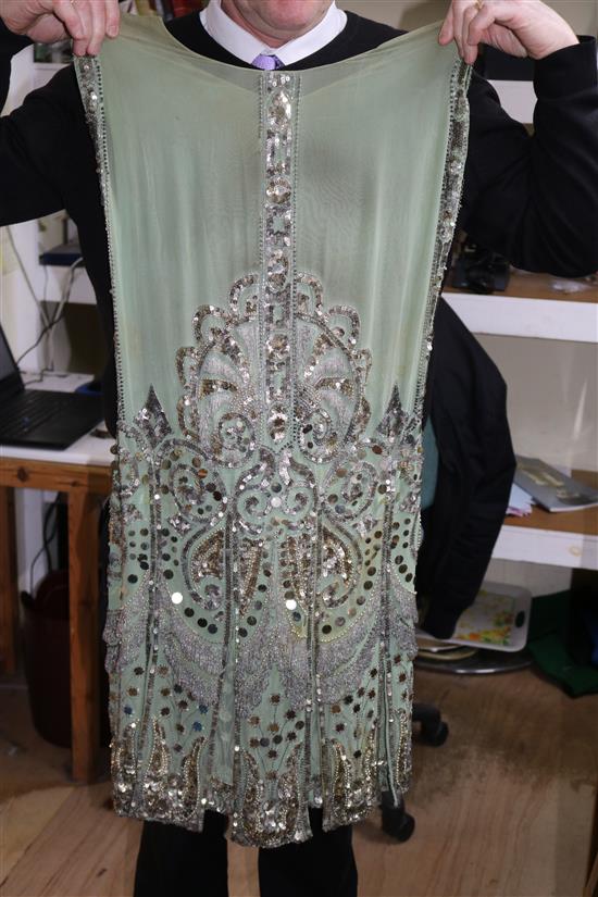 A 1920s silk and sequin dress